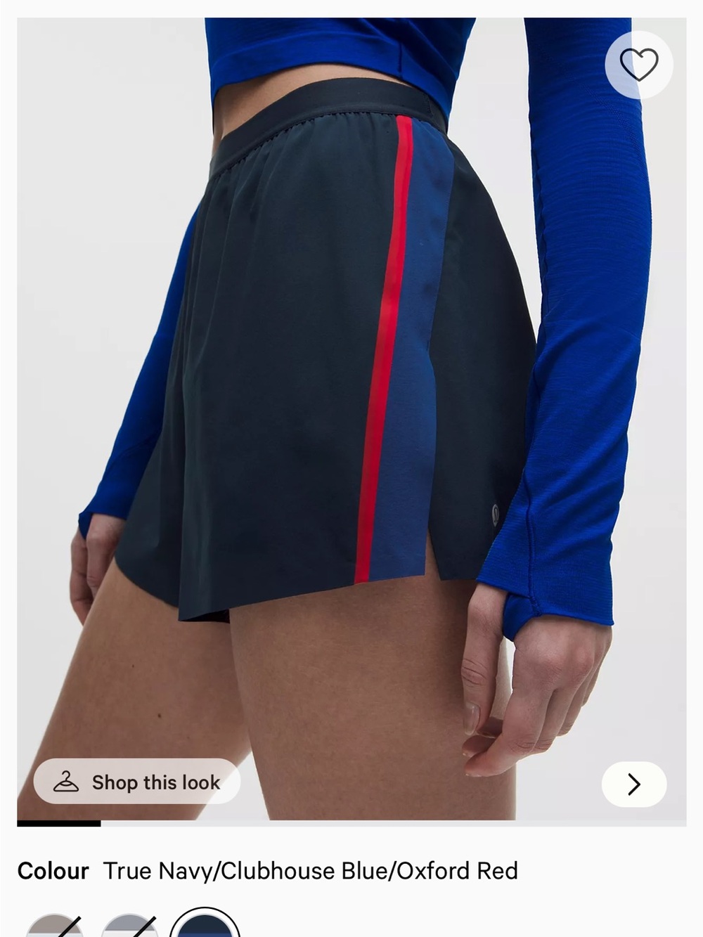 Lululemon High-Rise Split Short 3” Stripe